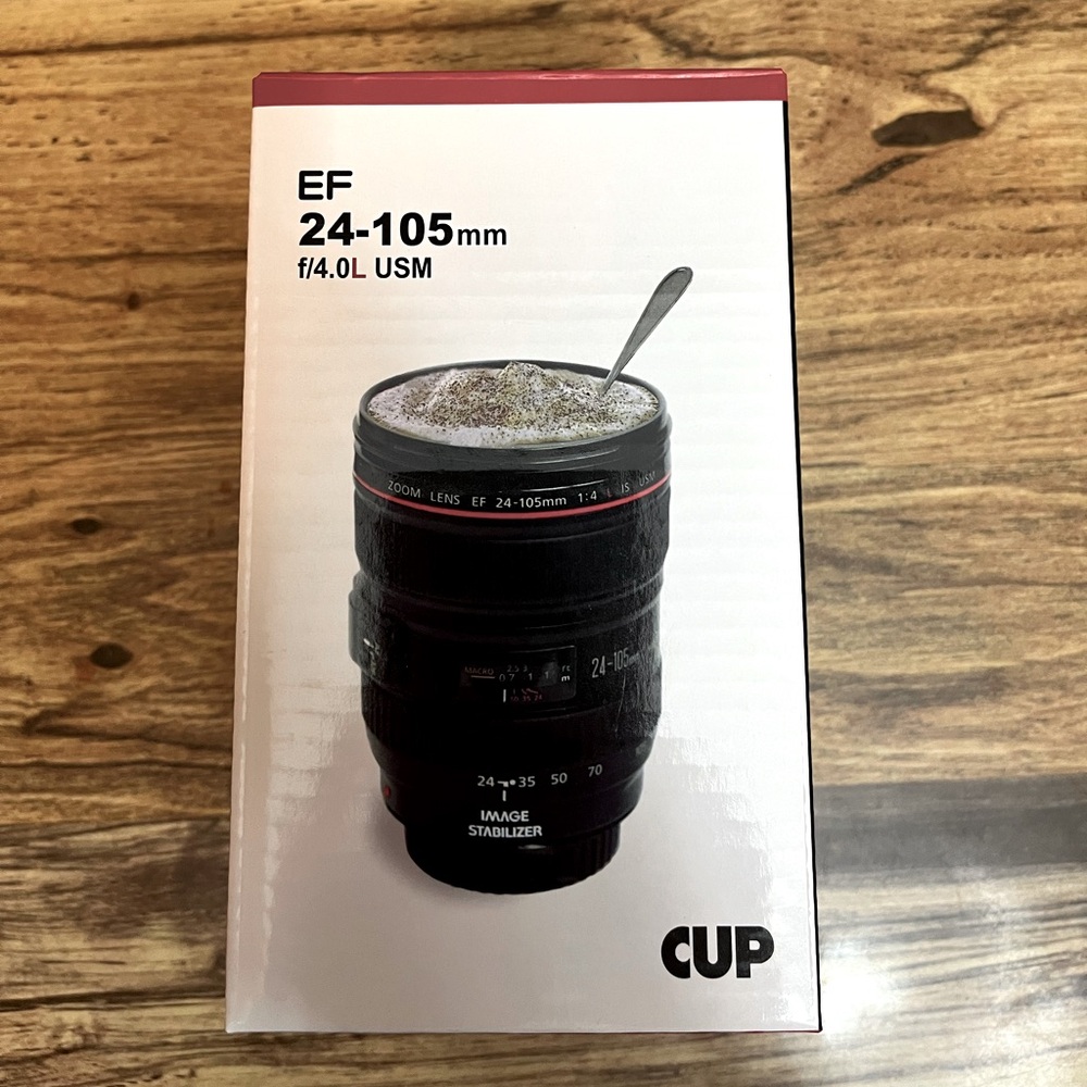 Camera lens coffee cup